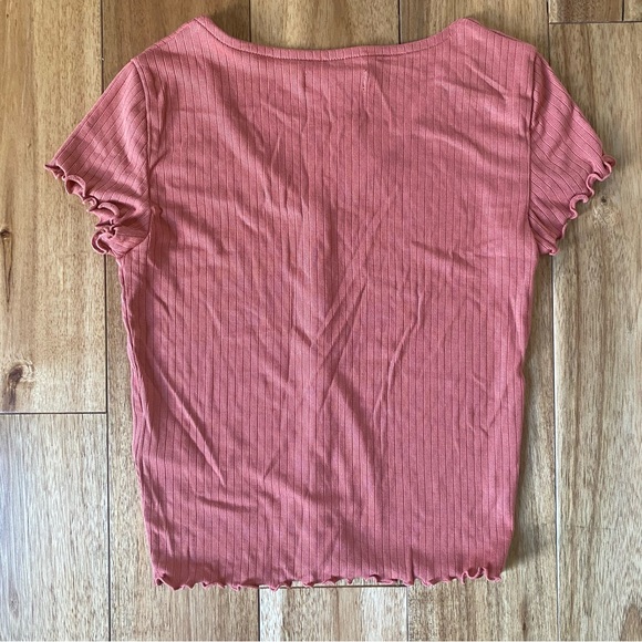 Madewell Button Up Cropped Blouse w/ Cap Sleeve - Picture 2 of 3